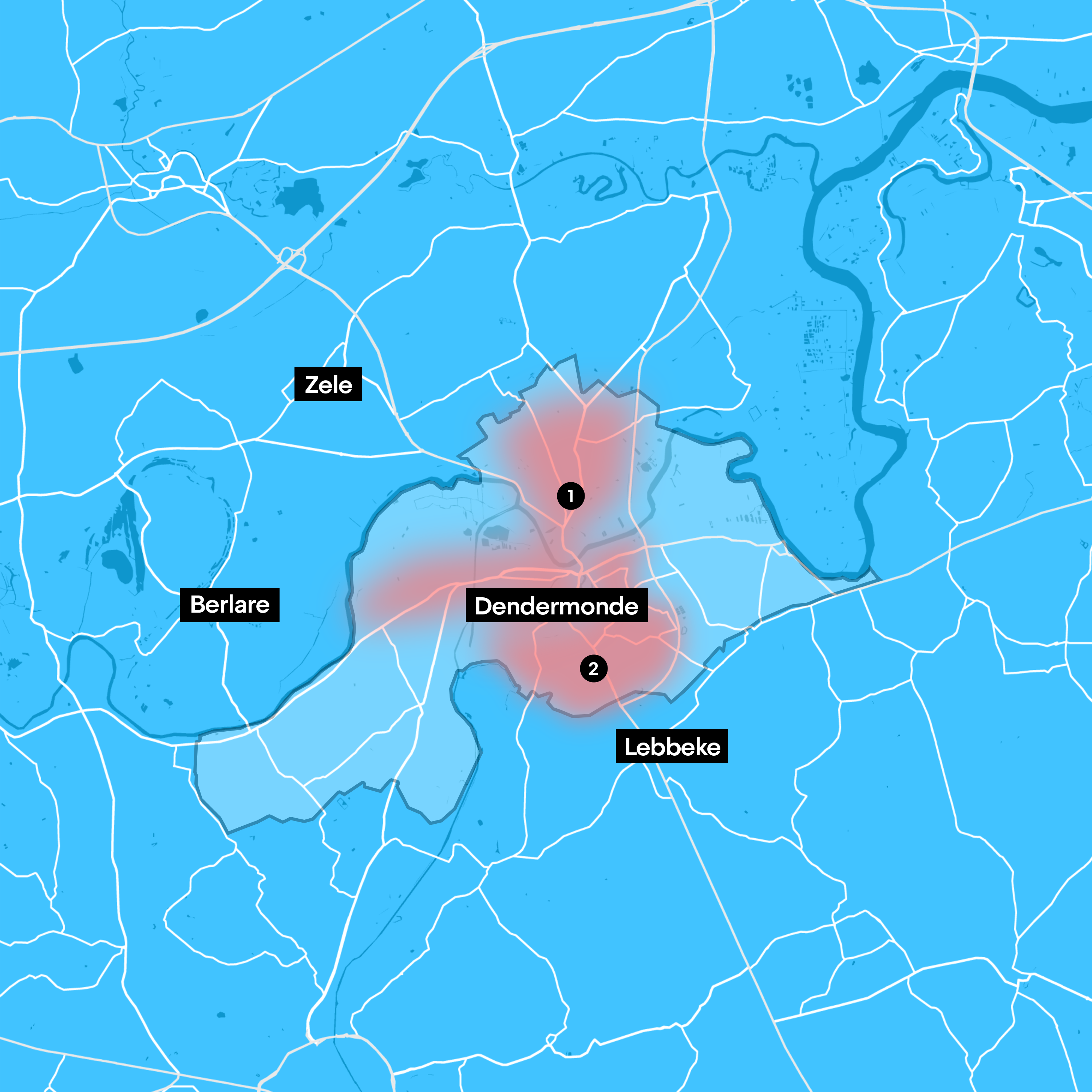 Gemeentemap Dendermonde