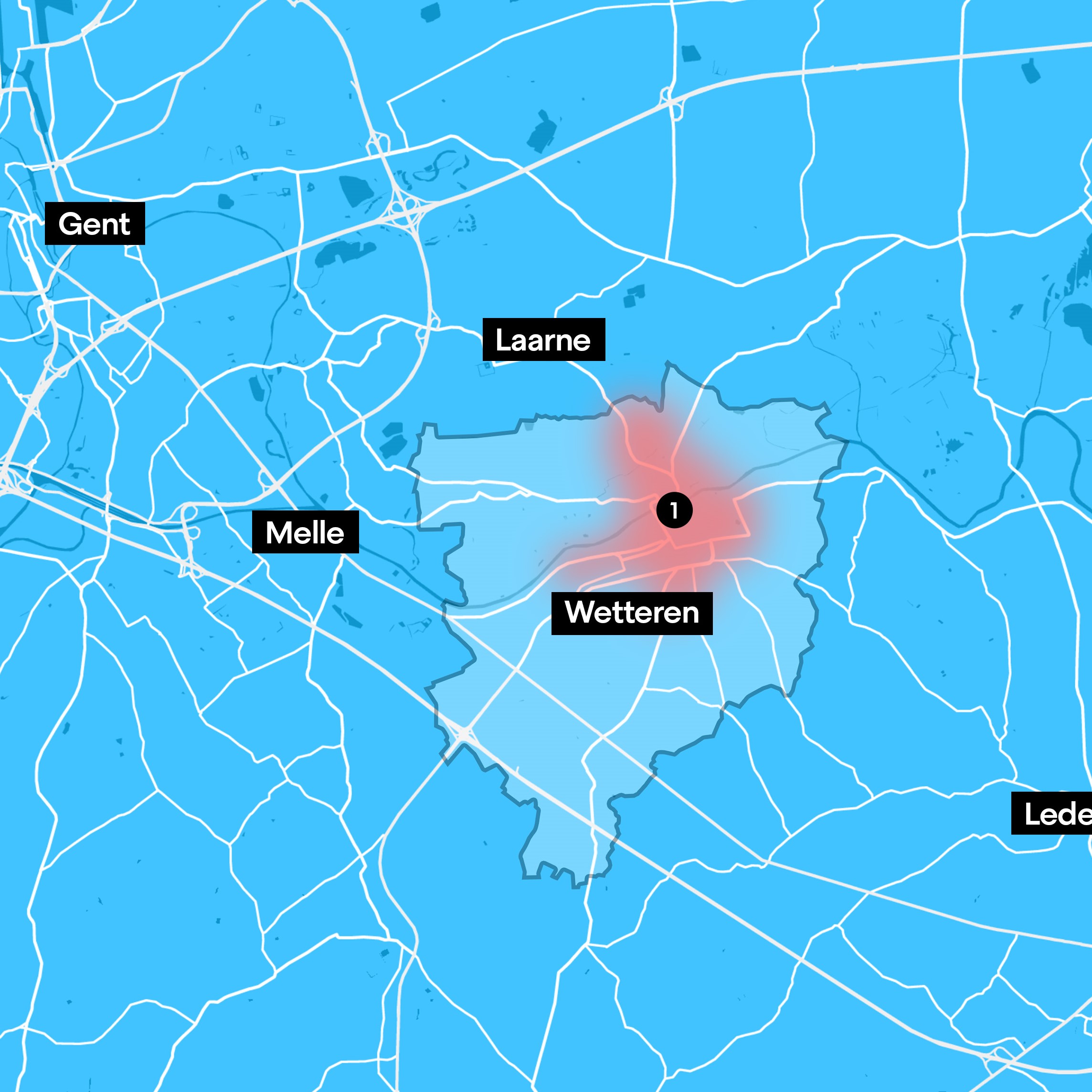 Websitekaart Wetteren Zone 1 klein